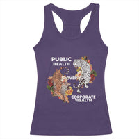 Public Health Over Corporate Wealth Racerback Tank Top Social Justice Tiger