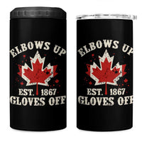 Elbows Up Canada EST 1867 4 in 1 Can Cooler Tumbler Proud Canadian Maple Leaf