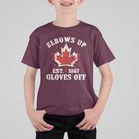 Elbows Up Canada EST 1867 T Shirt For Kid Proud Canadian Maple Leaf