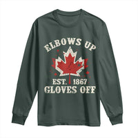 Elbows Up Canada EST 1867 Long Sleeve Shirt Proud Canadian Maple Leaf