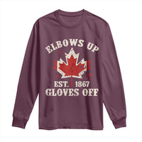 Elbows Up Canada EST 1867 Long Sleeve Shirt Proud Canadian Maple Leaf