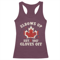 Elbows Up Canada EST 1867 Racerback Tank Top Proud Canadian Maple Leaf