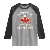 Elbows Up Canada EST 1867 Raglan Shirt Proud Canadian Maple Leaf
