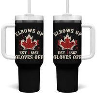 Elbows Up Canada EST 1867 Tumbler With Handle Proud Canadian Maple Leaf