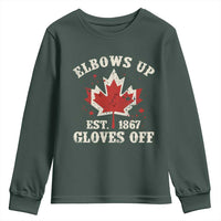 Elbows Up Canada EST 1867 Youth Sweatshirt Proud Canadian Maple Leaf