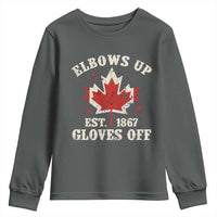 Elbows Up Canada EST 1867 Youth Sweatshirt Proud Canadian Maple Leaf