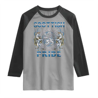 Scottish Pride Raglan Shirt Lion Rampant Unicorns Scottish Flag