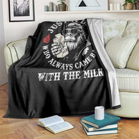 Just A Dad Who Always Came Back With The Milk Funny Bigfoot Father's Day Throw Blanket