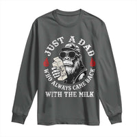 Just A Dad Who Always Came Back With The Milk Funny Bigfoot Father's Day Long Sleeve Shirt