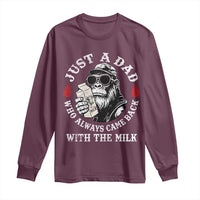 Just A Dad Who Always Came Back With The Milk Funny Bigfoot Father's Day Long Sleeve Shirt