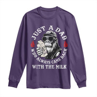 Just A Dad Who Always Came Back With The Milk Funny Bigfoot Father's Day Long Sleeve Shirt
