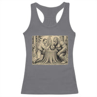 Theodore Roosevelt and Bigfoot Arm Wrestling Retro Racerback Tank Top
