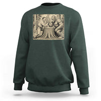 Theodore Roosevelt and Bigfoot Arm Wrestling Retro Sweatshirt