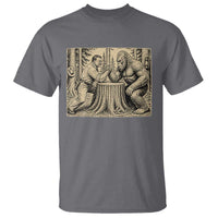 Theodore Roosevelt and Bigfoot Arm Wrestling Retro T Shirt