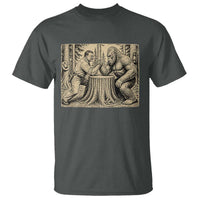 Theodore Roosevelt and Bigfoot Arm Wrestling Retro T Shirt