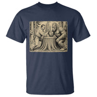 Theodore Roosevelt and Bigfoot Arm Wrestling Retro T Shirt
