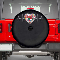 AAPI Heritage Month Heartbeat Heart Asian American and Pacific Islander Countries Flag Spare Tire Cover