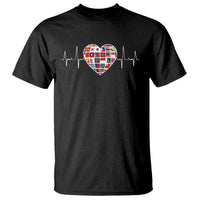 AAPI Heritage Month Heartbeat Heart Asian American and Pacific Islander Countries Flag T Shirt