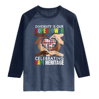 AAPI Heritage Month Raglan Shirt Diversity Is Our Superpower Asian American and Pacific Islander Countries