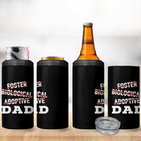 Funny Biological Adoptive Foster Dad 4 in 1 Can Cooler Tumbler Fathers Day - Wonder Print Shop