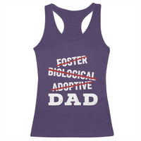 Funny Biological Adoptive Foster Dad Racerback Tank Top Fathers Day - Wonder Print Shop