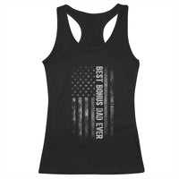 Funny Best Bonus Dad Ever Racerback Tank Top Fathers Day American Flag