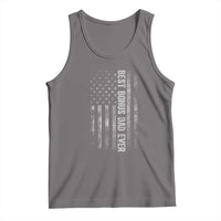 Funny Best Bonus Dad Ever Tank Top Fathers Day American Flag