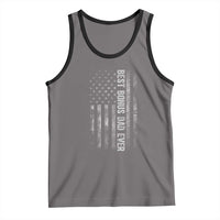 Funny Best Bonus Dad Ever Tank Top Fathers Day American Flag