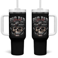 Funny Rad Dad Society Tumbler With Handle Dad Life Skull Snake Fathers Day