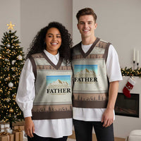 Funny Christian Father V-Neck Knit Sweater Vest The Righteous Man Walks In His Integrity Fathers Day - Wonder Print Shop