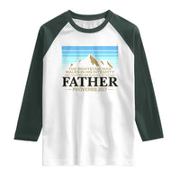 Funny Christian Father Raglan Shirt The Righteous Man Walks In His Integrity Fathers Day