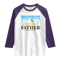 Funny Christian Father Raglan Shirt The Righteous Man Walks In His Integrity Fathers Day