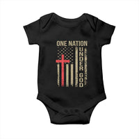 Funny One Nation Under God Baby Onesie 4th Of July Patriotic Christian American Flag - Wonder Print Shop