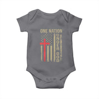 Funny One Nation Under God Baby Onesie 4th Of July Patriotic Christian American Flag - Wonder Print Shop