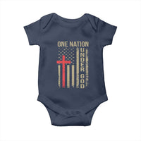 Funny One Nation Under God Baby Onesie 4th Of July Patriotic Christian American Flag - Wonder Print Shop