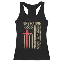 Funny One Nation Under God Racerback Tank Top 4th Of July Patriotic Christian American Flag - Wonder Print Shop