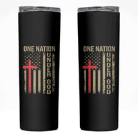 Funny One Nation Under God Skinny Tumbler 4th Of July Patriotic Christian American Flag - Wonder Print Shop