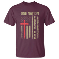 Funny One Nation Under God T Shirt 4th Of July Patriotic Christian American Flag - Wonder Print Shop