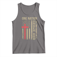 Funny One Nation Under God Tank Top 4th Of July Patriotic Christian American Flag - Wonder Print Shop