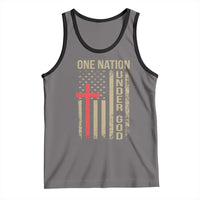 Funny One Nation Under God Tank Top 4th Of July Patriotic Christian American Flag - Wonder Print Shop