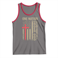 Funny One Nation Under God Tank Top 4th Of July Patriotic Christian American Flag - Wonder Print Shop