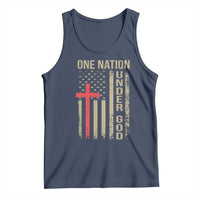 Funny One Nation Under God Tank Top 4th Of July Patriotic Christian American Flag - Wonder Print Shop