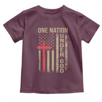 Funny One Nation Under God Toddler T Shirt 4th Of July Patriotic Christian American Flag - Wonder Print Shop