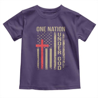 Funny One Nation Under God Toddler T Shirt 4th Of July Patriotic Christian American Flag - Wonder Print Shop