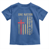 Funny One Nation Under God Toddler T Shirt 4th Of July Patriotic Christian American Flag - Wonder Print Shop