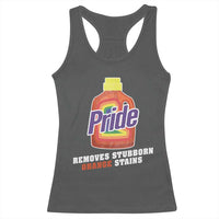 Funny Pride Removes Stubborn Orange Stains Racerback Tank Top Pride Month LGBTQ - Wonder Print Shop