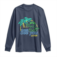 Funny See You Later Teacher Summer Alligator Long Sleeve Shirt Later Gator Last Day Of School - Wonder Print Shop