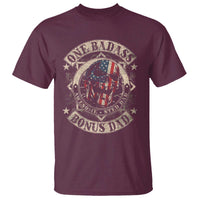 Funny One Badass Bonus Dad T Shirt Awesome Step Dad Fathers Day American Flag Skull