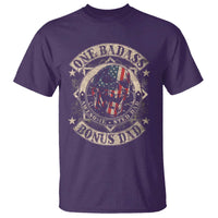 Funny One Badass Bonus Dad T Shirt Awesome Step Dad Fathers Day American Flag Skull