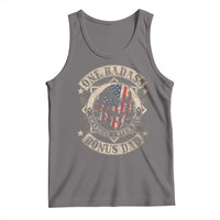 Funny One Badass Bonus Dad Tank Top Awesome Step Dad Fathers Day American Flag Skull